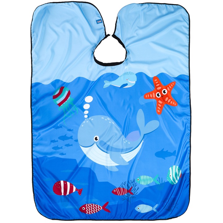 Pelerina De Coafura, Ponik'S, Material Moale Si Usor, Calitate Superioara, Design Prietenos, Rezistent La Apa, Inchidere Reglabila Cu Capse, Usor De Curatat, 135 Cm X 100 Cm, Multicolor