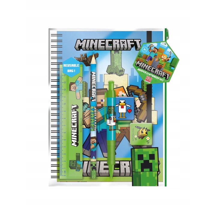 Iskolai felszerelés készlet, Minecraft, többszínű