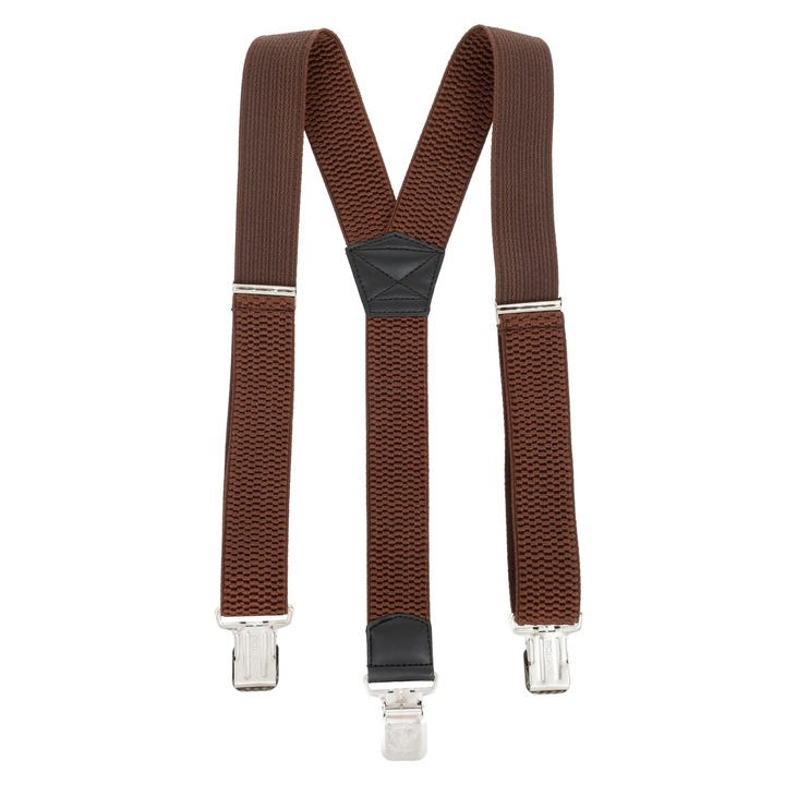 Bretele femei, Topgal, model Y, 3,9 cm latime, culoare maro, dimensiune universala