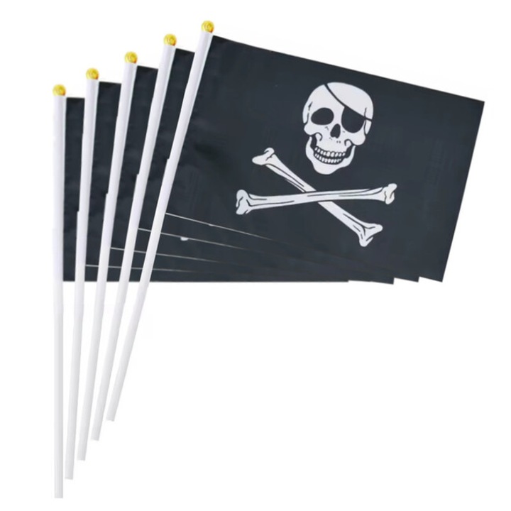 Steag de suport WARAGOD Pirat 30x45cm, poliester, pentru evenimente sportive si festivitati