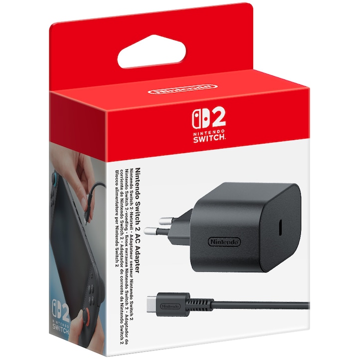 Зарядно Nintendo за Nintendo Switch 2, Черен