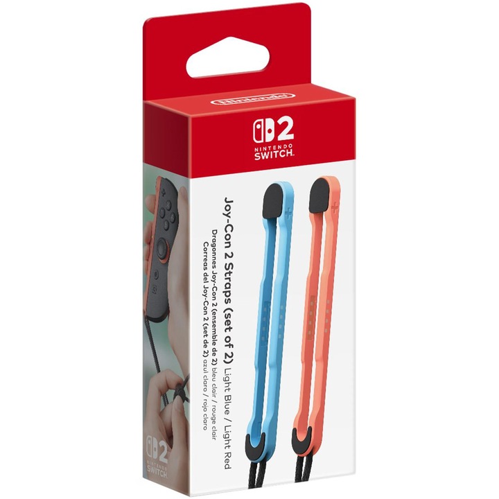 2 darabos Nintendo Switch Joy-Con 2 kontroller szíj szett, világoskék/világospiros