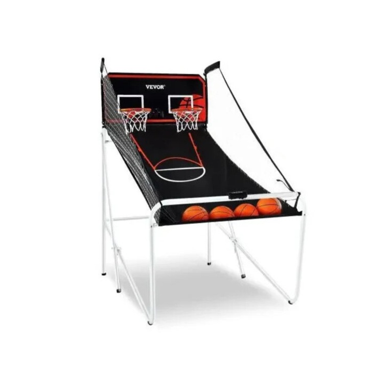 Kosárlabda Arcade játék, Összecsukható Dual Shot, 8 Játékmód, 82x44x81 hüvelyk, Fekete