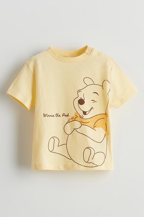 LC WAIKIKI, Pijama de bumbac cu model cu desene, Maro, Portocaliu, 68-74 CM