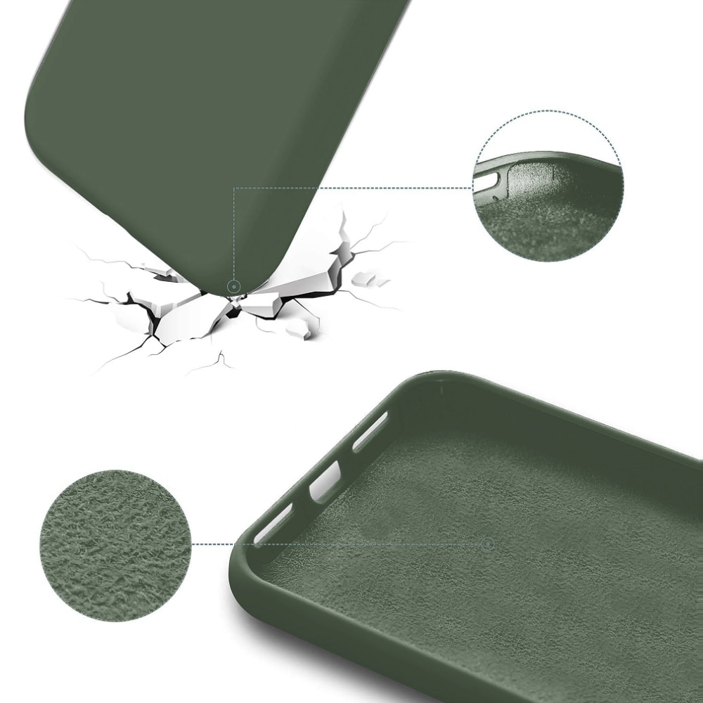 Husa CASEY STUDIOS™ compatibila cu iPhone 12 Mini, Soft Silicone Premium, Microfibra in Interior, Webster Green, de Protectie, Ultra Slim, pentru Incarcare Wireless, Margini Ridicate de Protectia Ecranului si a Camerelor
