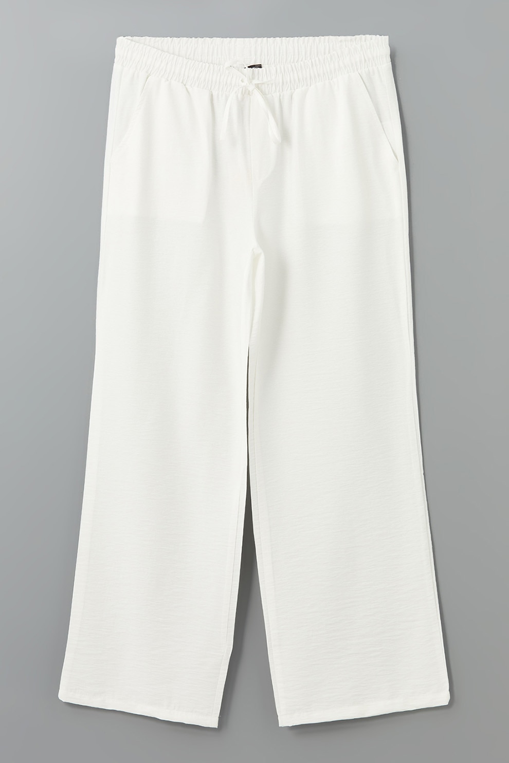 LC WAIKIKI, Pantaloni crop cu croiala ampla si talie ajustabila, Alb, 42