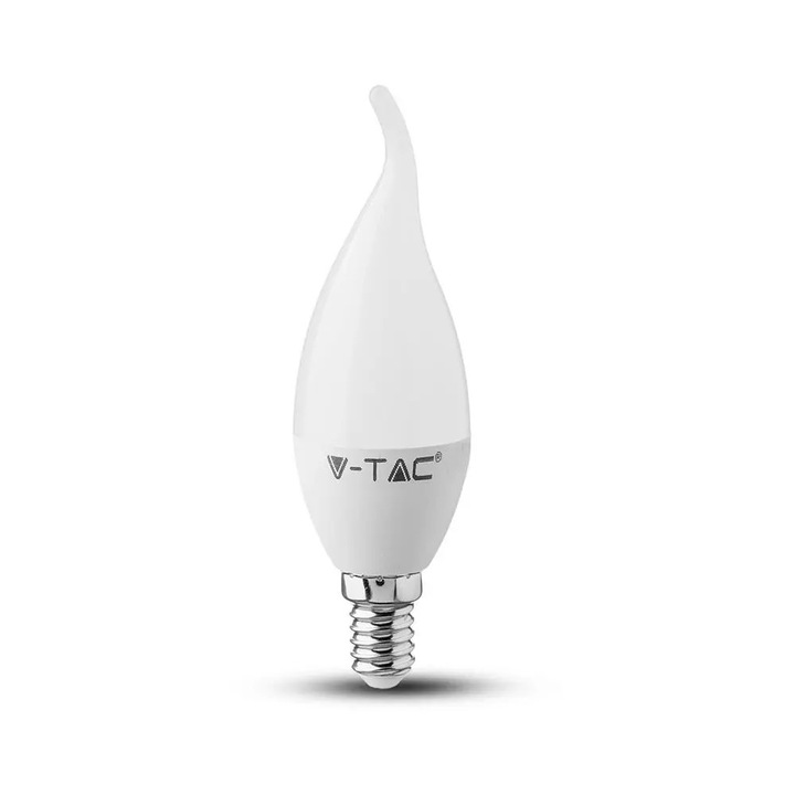 LED пламъчна крушка 5.5W(40W) V-TAC, C37T, E14, 470 lm, топла светлина (3000K), чип Samsung, енергиен клас G