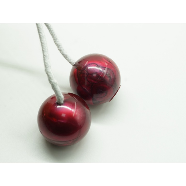 Jucarie interactiva cu bile, toolsy, Clackers ball, antistres, Visiniu, 40 mm