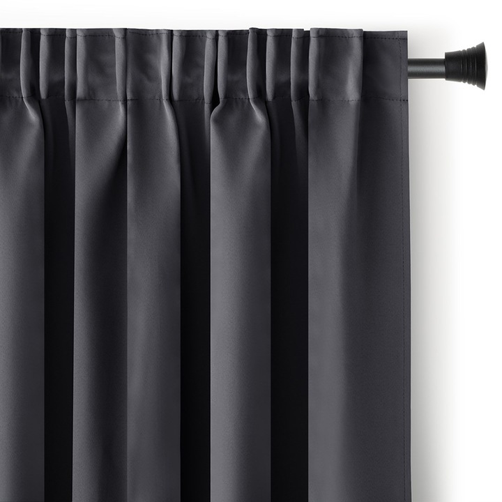 Draperie blackout cu rejansa multifunctionala, fagure si ate, Juliette, densitate 230 g/mp, 200x245 cm, gri, 1 buc