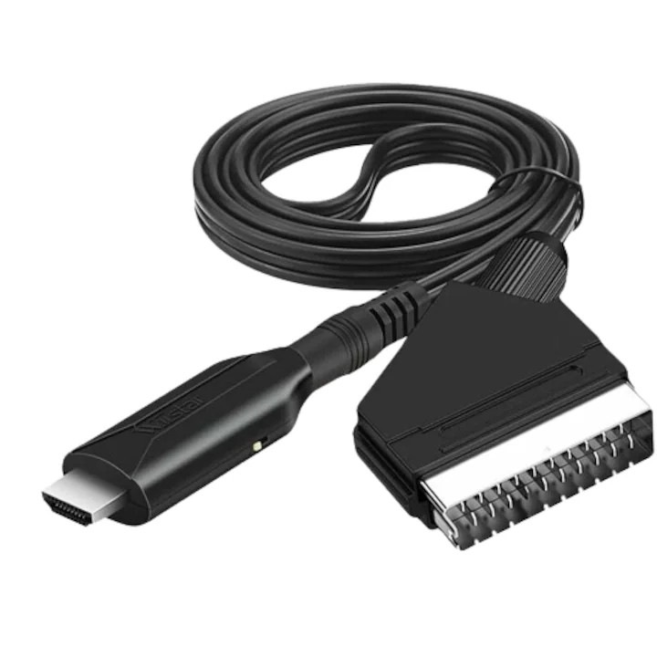SCART - HDMI átalakító, Dussdote, fekete, HDTV/DVD/PS3-hoz