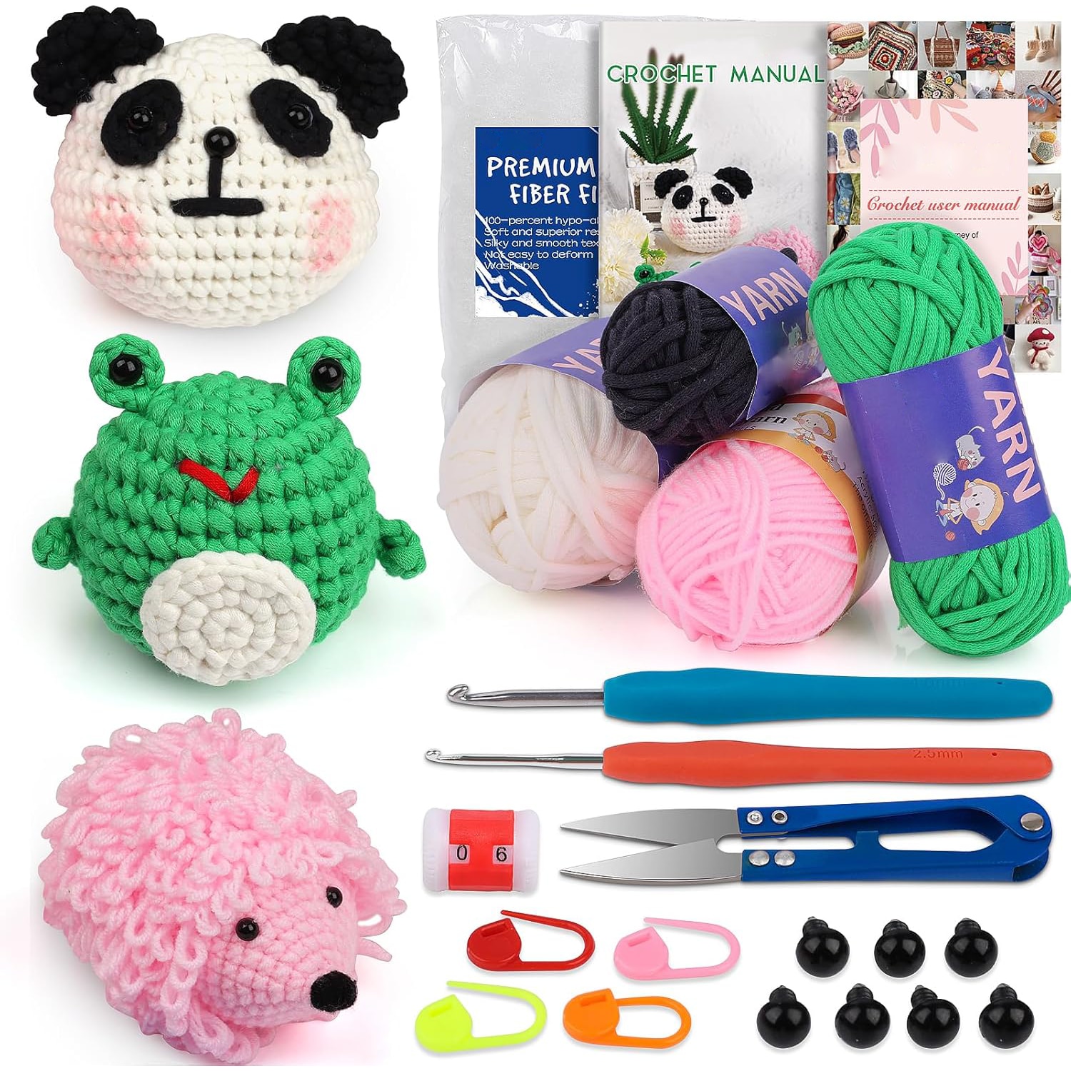 Dragute Kit de crosetat pentru incepatori, animale dragute, multicolor, 10,63x6 ...