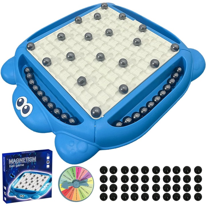 Mágneses társasjáték, 40 mágneses darab, serkenti a szülő-gyermek interakciót, 30x27,5 cm, 7-14 éves korig, kék