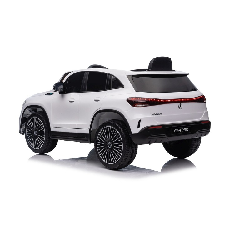 Masinuta electrica Mercedes Benz EQA 250, 4x35W, 12V, LED, alb, 111x67x49 cm, set inclus