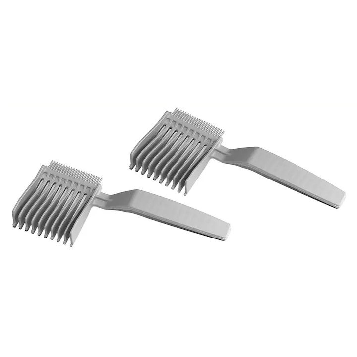 Комплект от 2 гребена за машинка за подстригване Dussdote, ергономичен дизайн, антистатичен, сив