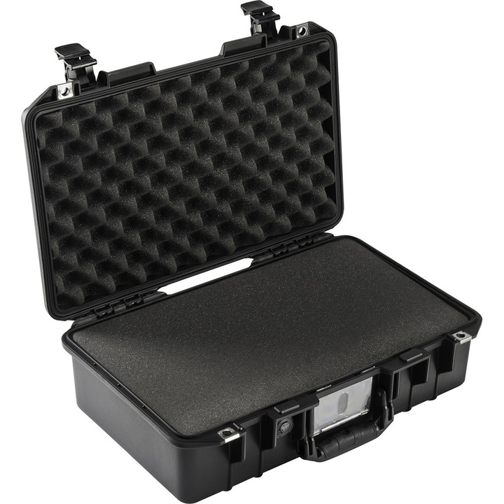 Geanta rigida de protectie Peli™ Air Case 1485, neagra, cu burete pretaiat Pick'n'Pluck™, certificata IPX7