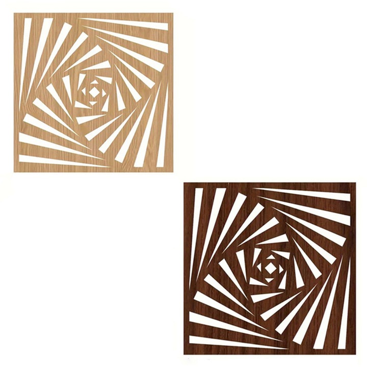 2 darab geometrikus fa fali dekoráció, modern művészeti fa fali dekorációk, hegyi rusztikus design, nappali, hálószoba, irodai belső függő fali dekorációk