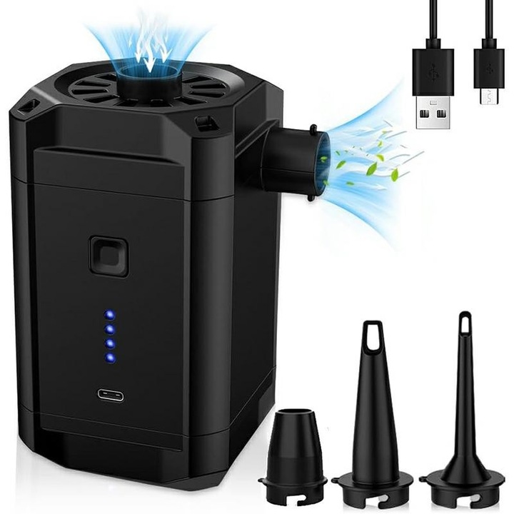 L11A Pumpa, 3 Fej, Akkumulátoros, 5000 mAh, 300L/perc, USB Töltés