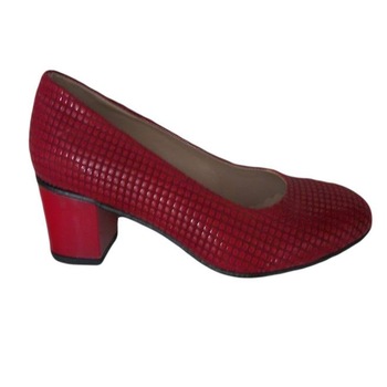 Pantofi cu design de patratele, D&J Exclusive, Rosu Pantofi cu design de patratele, D&J Exclusive, Rosu