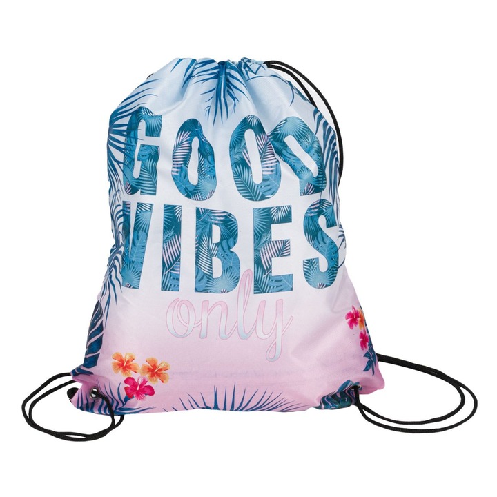 Good Vibes Rózsaszín Textiltáska Fűzőkkel 34x42cm