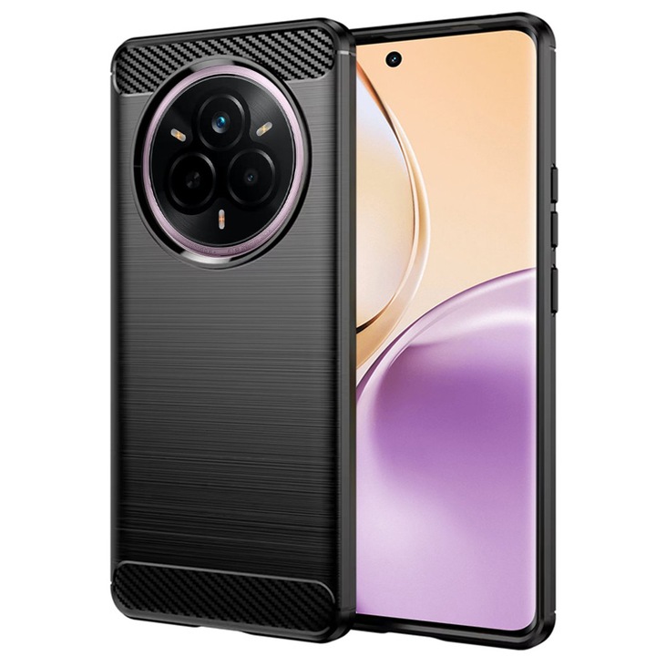 Кейс за Realme 14 Pro, Techsuit, Карбон, Черен