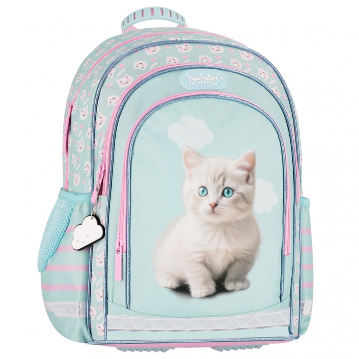 Rucsac școlar Starpak Cuties Kitty, 1 compartiment mare, 2 buzunare laterale, 40x29x20cm