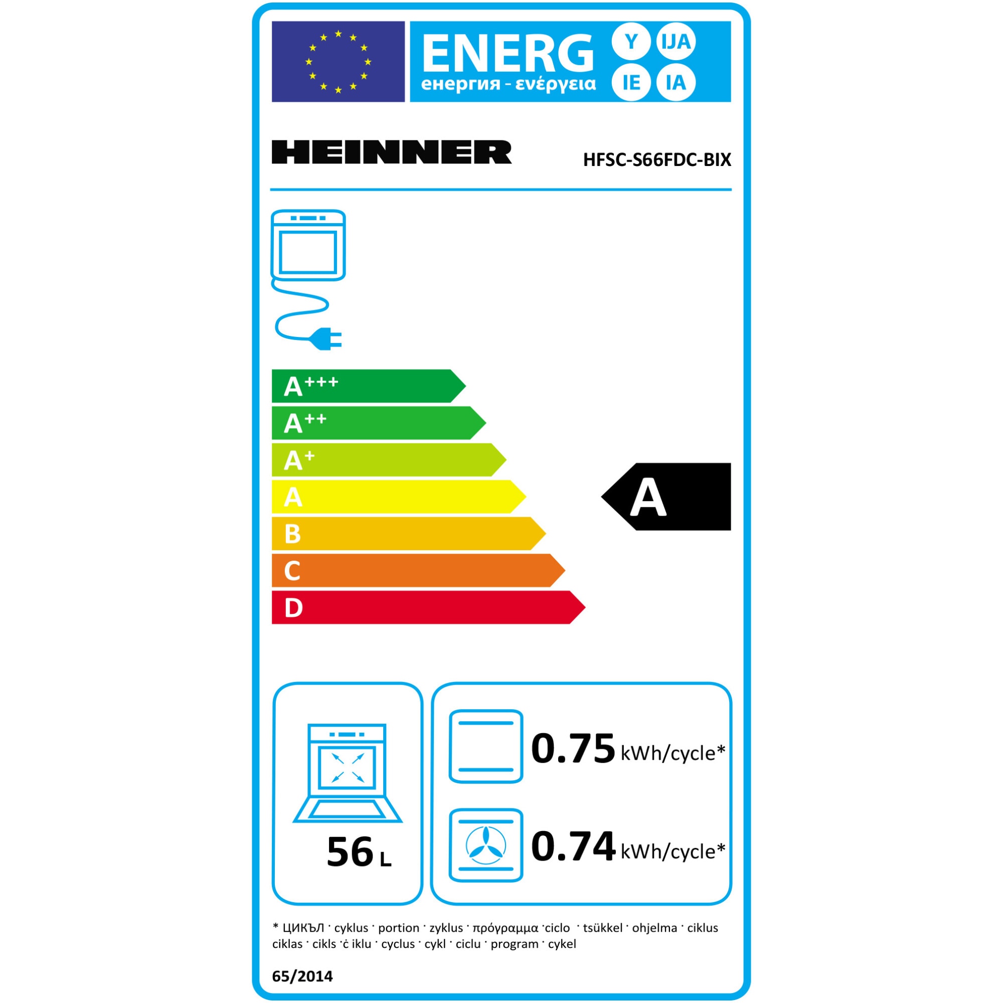 Aragar mixt Heinner HFSC-S66FDC-BIX, digital, 4 arzatoare, cuptor electric, aprindere electrica plita, timer, grill, ventilatie, 60x60, inox