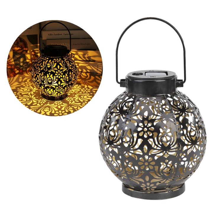 Lampa solara R2 Invest, lanterna clasica, design modern, waterproof, 1.2V, LED