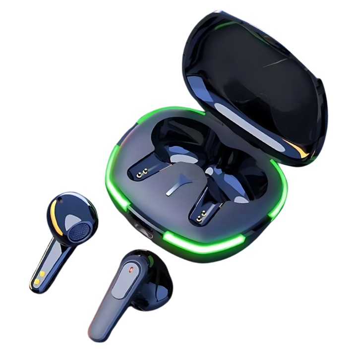 Casti wireless TWS Pro60, Bluetooth 5.0, reducere zgomot, compact, 3x2x2cm