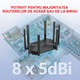 Router Gaming Wireless, Fudisenn®, 300Mbps, 2.4Ghz, 8 x 5dBi Antene, WIFI4, 4 x LAN, 1x WAN, Nicio Intarziere, Excelent pentru Jocuri 4K si Streaming, Suport Repeater Mode / AP Mode / Router Mode, Negru