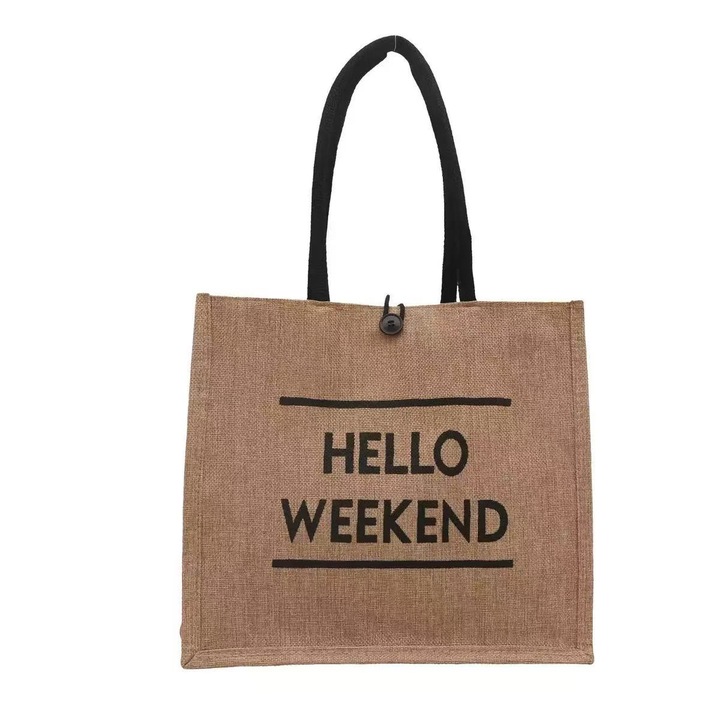 Geanta dama tote, In, 35x30.5x14cm, Maro/Negru