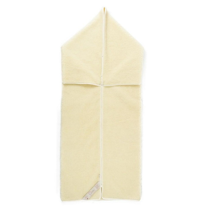 Patura din lana merinos, crem, 160x200 cm