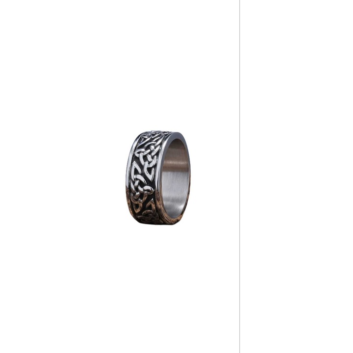 Inel Viking Nod Celtic, model 3, Inox, Argintiu, 19 mm