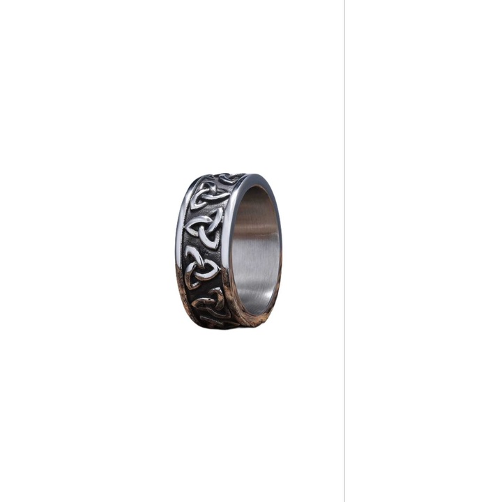 Inel Viking Nod Celtic, model 4, Inox, Argintiu, 19 mm