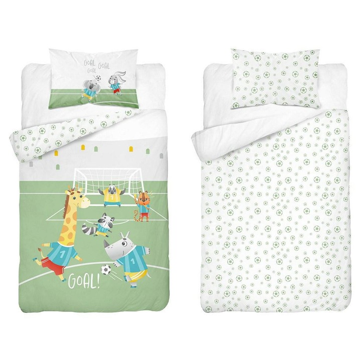 Lenjerie patut 90x120 Detexpol, bumbac, hipoalergenica, set 2 piese, multicolor