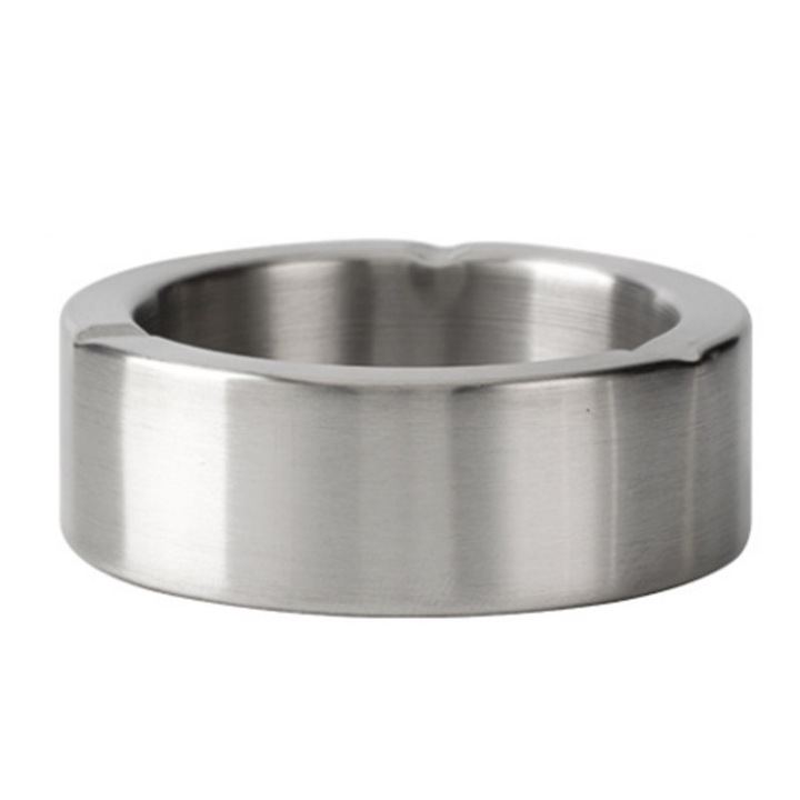 Scrumiera din inox, design elegant, capacitate mare, Argintiu