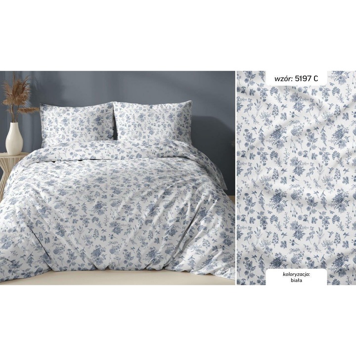 Lenjerie de pat Karo, 140x200cm, 100% bumbac, 2 piese, multicolor