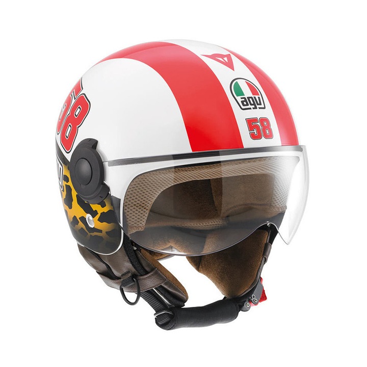 Casca moto open face AGV BALI COPTER SIMONCELLI, design retro, husa protectie, marimea S, omologare ECE 2205