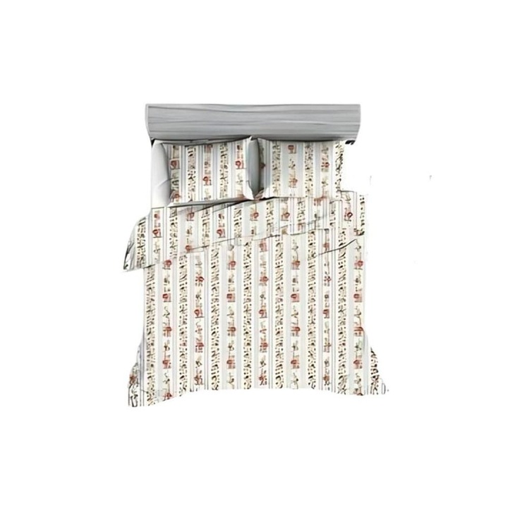 Flanel ágynemű 140x200 Karo, 100% pamut, 2 db, szürke, többszínű