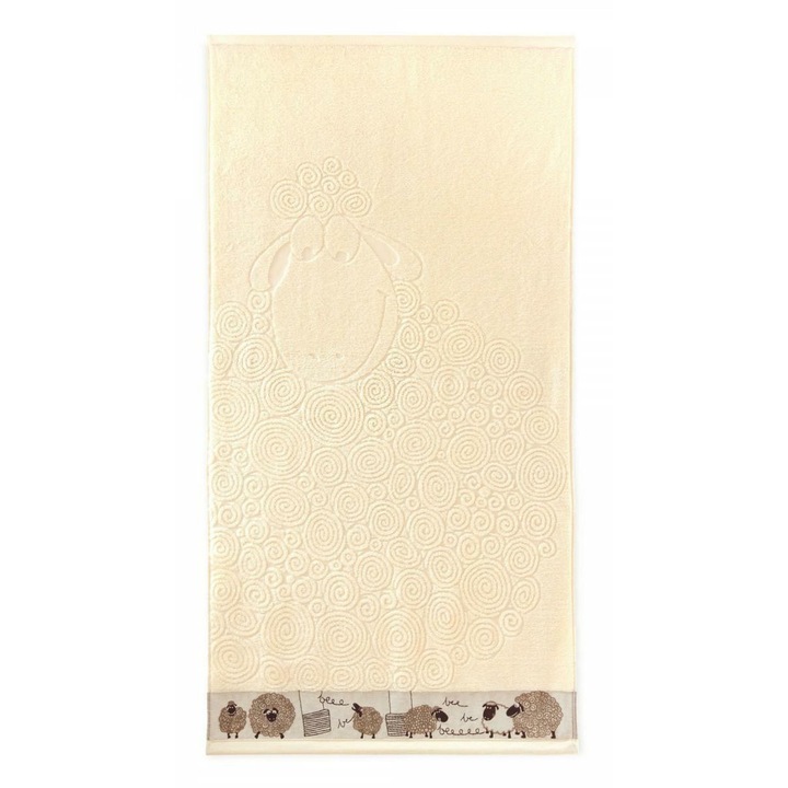 Кърпа за баня, Zwoltex, 30x50 см, хавлиен памук, кремава, 400 гр/м2