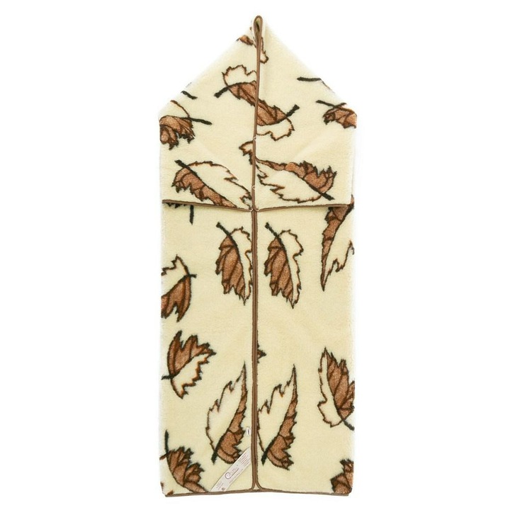 Кимоно от мериносова вълна, 2 в 1, кремаво и кафяво, 160x200 см