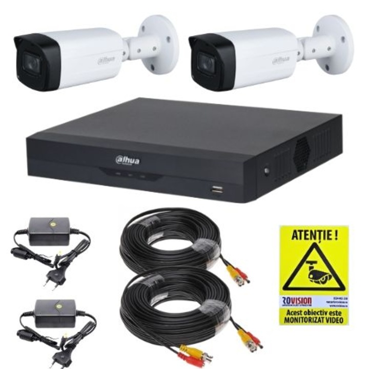 Kit supraveghere video Hikvision 5MP, cu 2 camere 5MP de interior MK292