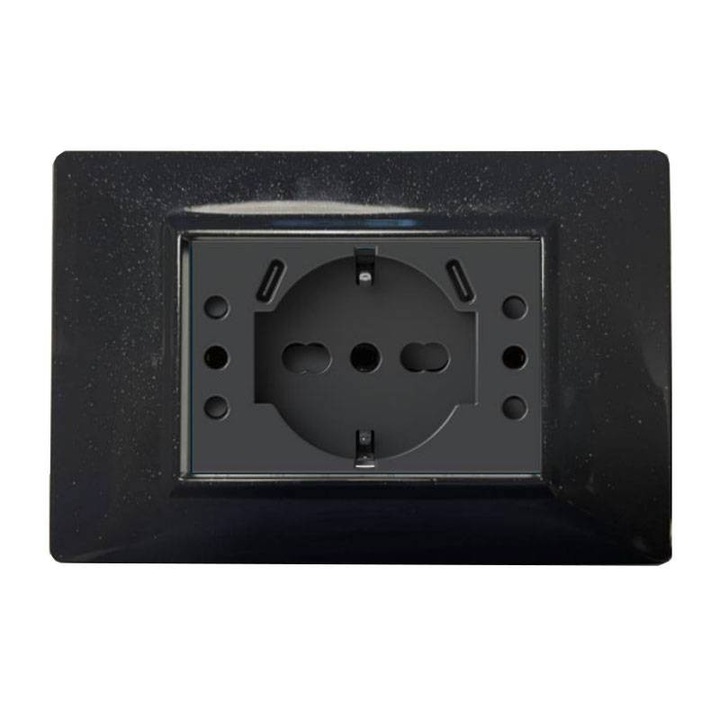 Kit priza + USB, 4Box – USBP503 + Rama, Vimar Arkè/Plana, Antracit, Finder 4BUSBP503KIT.AN