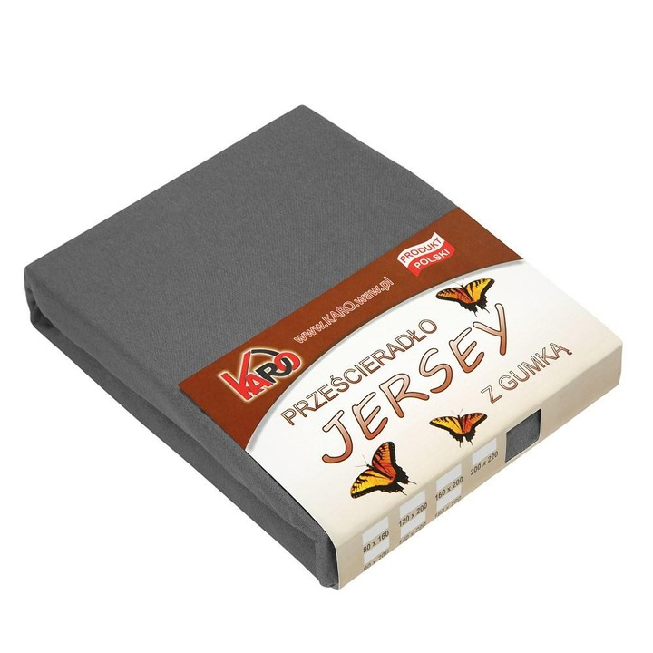 Чаршаф с ластик от джърси 180x200 см Антрацит 072 150 g/m² KARO