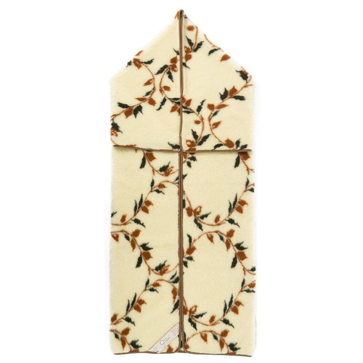 Мериносово вълнено одеяло кимоно, 2 в 1, кремаво и кафяво, 160x200 см