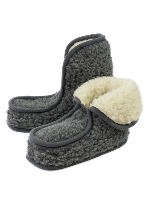 Вълнени ботуши Granny, графит, 43-44EU, средна височина, неплъзгащи се