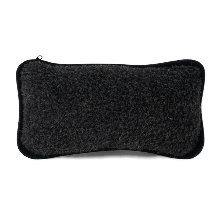 Perna sustinere gat din lana merinos, Kampol, 20x40cm, neagra