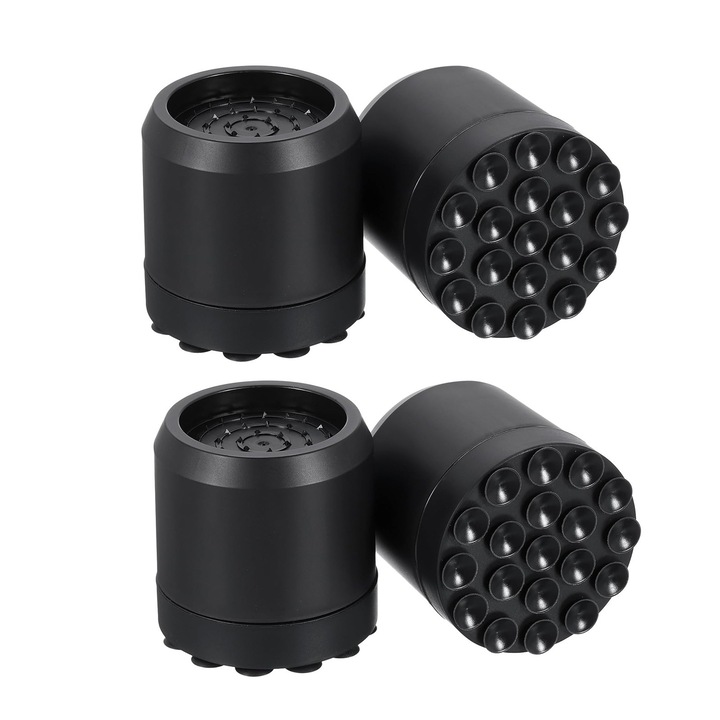 Set 4 picioruse pentru masina de spalat, ZGGZERG, Cu Ventuza Cauciuc, Anti-zgomot si Antiderapante, Antivibratii, Capacitate portanta mare, Rezistente la uzura, Instalare Rapida, Pentru Masina de Spalat, Uscator sau Frigider, Plastic, 63*62mm, Negru mat