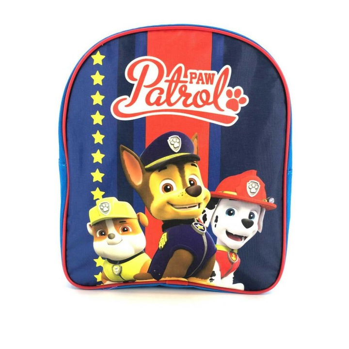 Paw Patrol, Chas, Marshall és Rubble, gyerek, fiú, kék óvodás hátizsák, 32x18x12cm