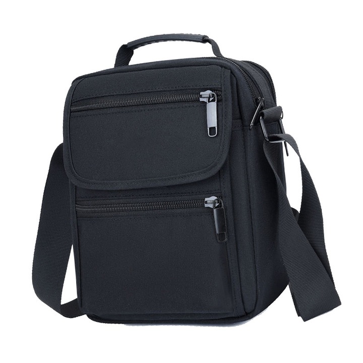 Férfi válltáska, Oxford szövet, Fekete