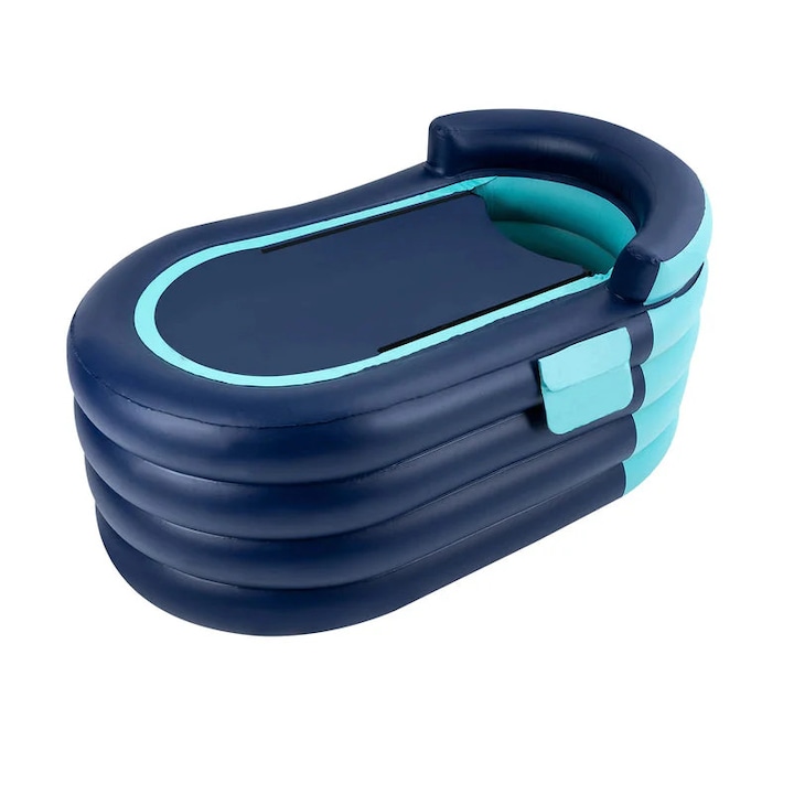 Felfújható fürdőkád felnőtteknek, vezeték nélküli elektromos pumpa, cipzáras fedél, max. kapacitás 100 kg, kék